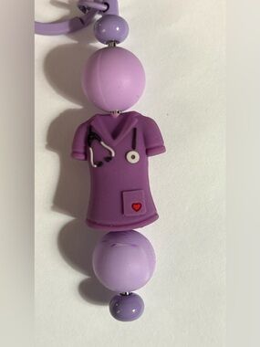NEW Lilac Nurse Scrub Keychain Charm